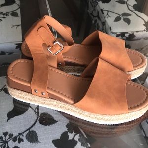 Camel Espadrille Wedges